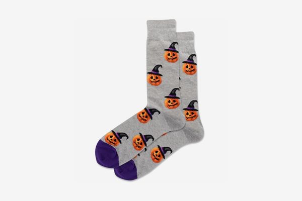 HotSox Men’s Witch Pumpkin Crew Socks