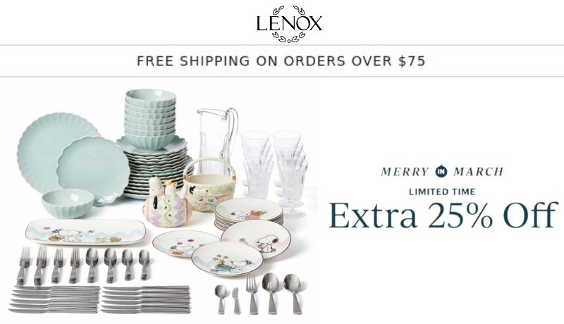 Lenox free shipping coupon code