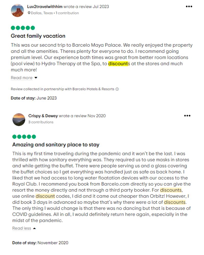 Barcelo reviews