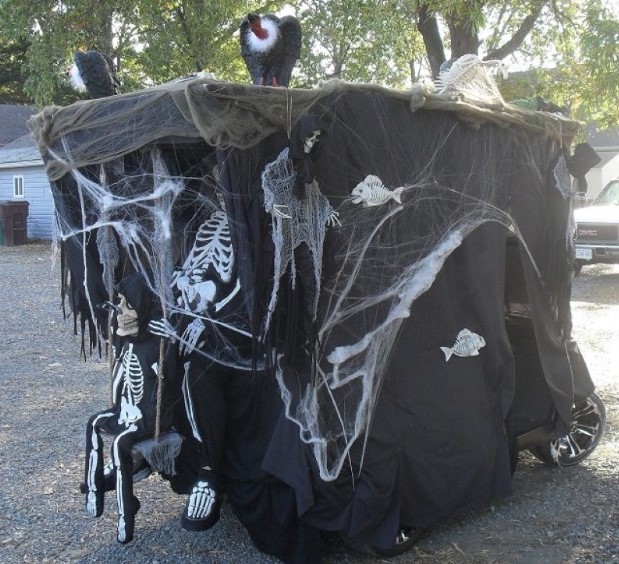 Cemetery Halloween golf cart