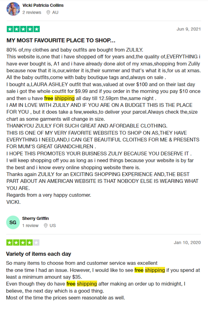 Zulily reviews