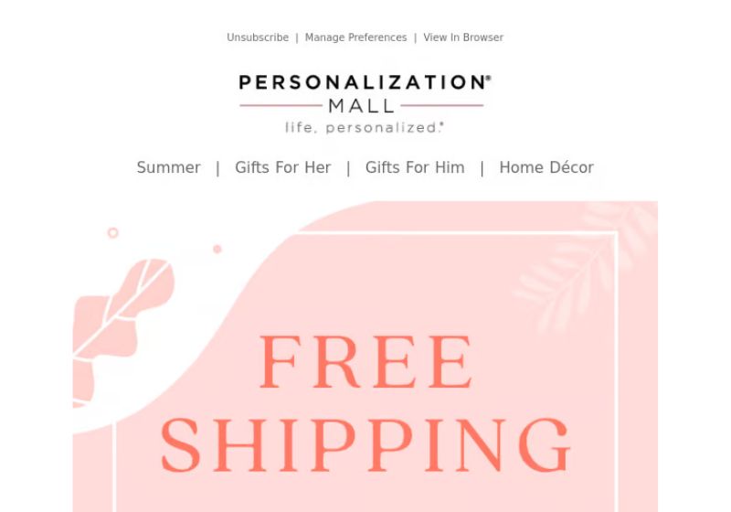 Personalization Mall free shipping